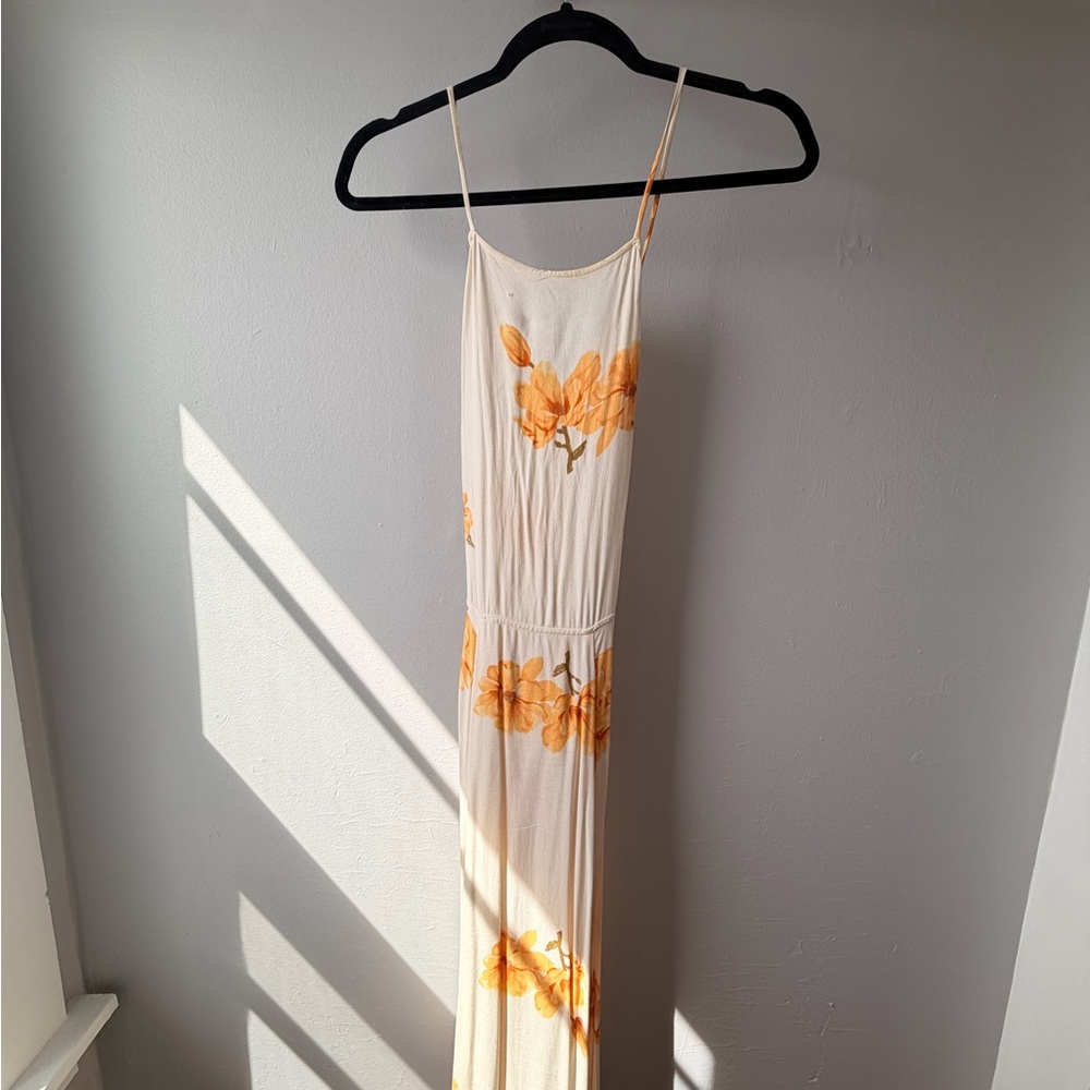 Reformation Myrtle Maxi Dress - Cream with Yellow Floral Motif - Picture 2 of 8